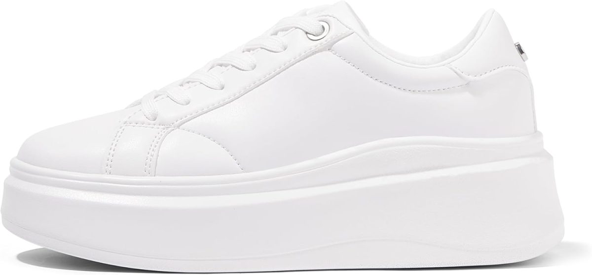 LUCKY STEP Women's Platform Fashion Sneakers Faux Leather Classic Tennis Shoes Low Top Casual Walking Shoes