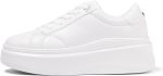 LUCKY STEP Women's Platform Fashion Sneakers Faux Leather Classic Tennis Shoes Low Top Casual Walking Shoes