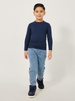 ⁦Styli Boys Solid Round Neck T-Shirt⁩ - الصورة ⁦3⁩
