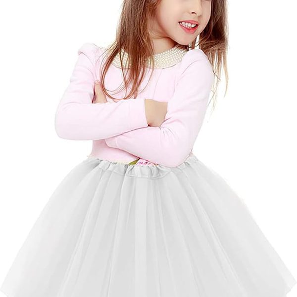 3Layered Tulle Tutu Skirt, Girl With Bow, Ballet Dress Up Kids Tutu Skirt