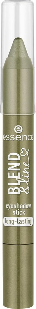 essence blend & line eyeshadow stick, eye shadow no. 03, green, long-lasting, highly pigmented, with oils, metallic, vegan, no microplastic particles, nanoparticles free, without perfume, 1.8 g