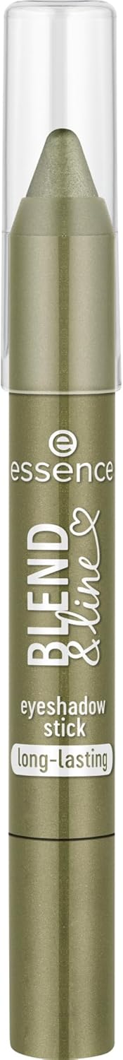 51uJ01vkML._AC_SL1500_.jpg essence blend & line eyeshadow stick, eye shadow no. 03, green, long-lasting, highly pigmented, with oils, metallic, vegan, no microplastic particles, nanoparticles free, without perfume, 1.8 g