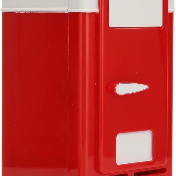 LICAEVEY Portable USB Fridge, Energy Saving Single Can Cooler, Insulated Cooling Small Semiconductor Refrigeration Fridge Cooler for Car (Red)