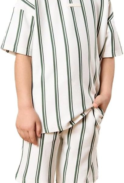 REDTAG Boys Striped T- Shirt And Shorts Set (2 Piece)