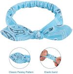 ⁦YelaJoy Rabbit Ear Headbands for Women Vintage Paisley Bandana Flower Printed Hairband Elastic Rabbit ear Head Wrap Cute Hair Accessories,pack of 6⁩ - الصورة ⁦6⁩