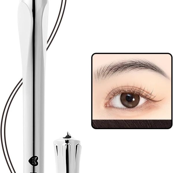 L&Wen Eyebrow Pen with Micro-Fork Tip, 2 Tip Microblade Eyebrow Pen, Waterproof Smudgeproof Long Lasting Brow Contouring Pencil, Create Natural Brows (Grey/Black)