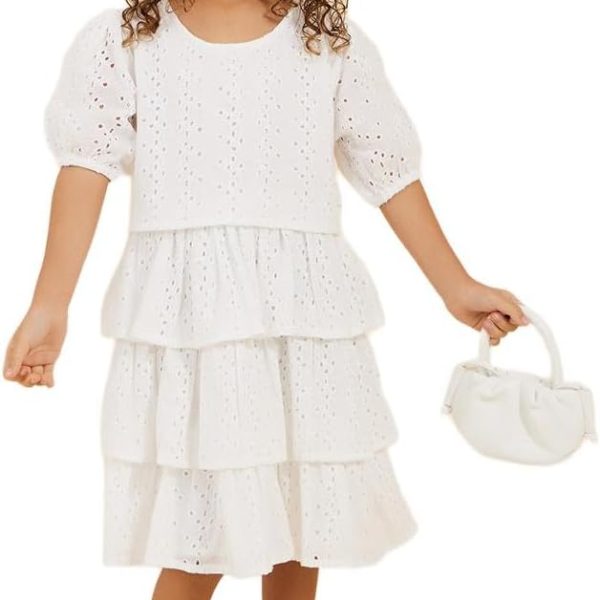 Styli Girls Schiffly Dress With Tiers