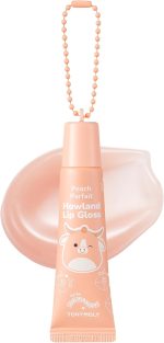 TONYMOLY x Squishmallows Howland Keychain Lip Gloss – Sheer Peach Tint, Hydrating & High-Shine Lip Balm with Peach Extract & Jojoba Oil, 11ml