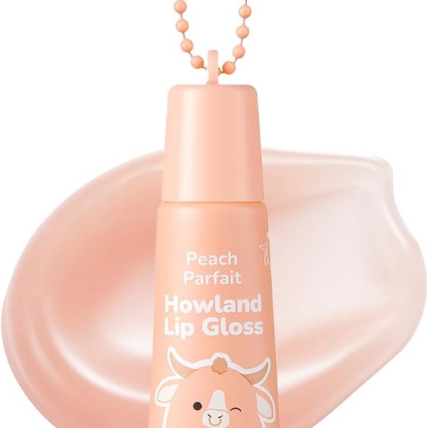 TONYMOLY x Squishmallows Howland Keychain Lip Gloss – Sheer Peach Tint, Hydrating & High-Shine Lip Balm with Peach Extract & Jojoba Oil, 11ml