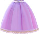 ⁦Yalla Baby Yellow Princess Dress Costume for Girls Kids Dress Up with Free Accessories - 90-140 cm 3-12 Years Birthday Party Cosplay Outfits⁩ - الصورة ⁦4⁩