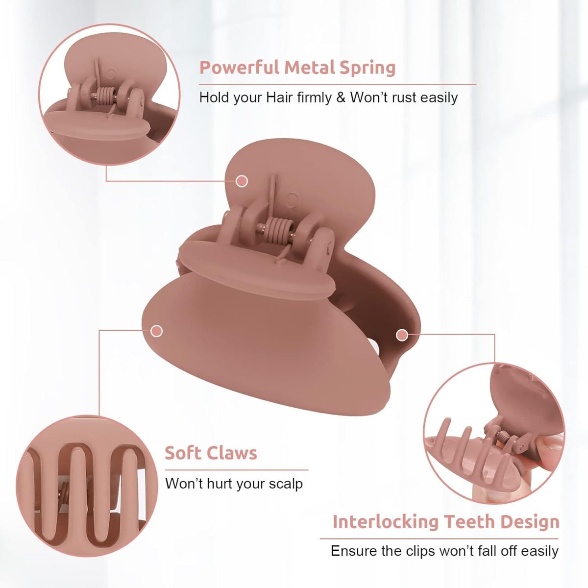 ⁦12 Pcs Lolalet Small Hair Claw Clips, 1.57 Inch Nonslip Medium Hair Claw Clips Half Hair Clamps for Thin Fine Hair, Acrylic Strong Hold Jaw Clip for Women Girls Kids⁩ - الصورة ⁦5⁩