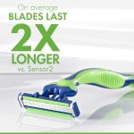 ⁦Gillette Sensor3 Sensitive Disposable Razors for Men, Enhanced Lubrastrip Glides Easily Over Your Skin, 8 Count (Pack of 2)⁩ - الصورة ⁦2⁩
