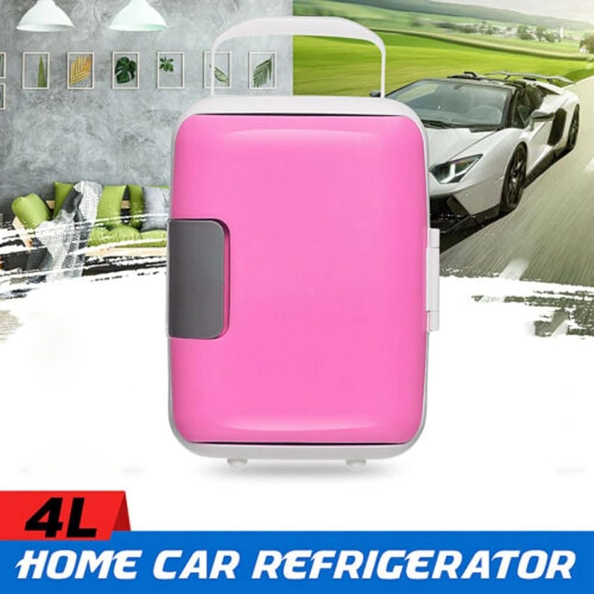 ⁦QBNZAXC Mini fridge 4L Electric Portable Mini Fridge Refrigerator Cooler Freezer Car Home⁩ - الصورة ⁦6⁩