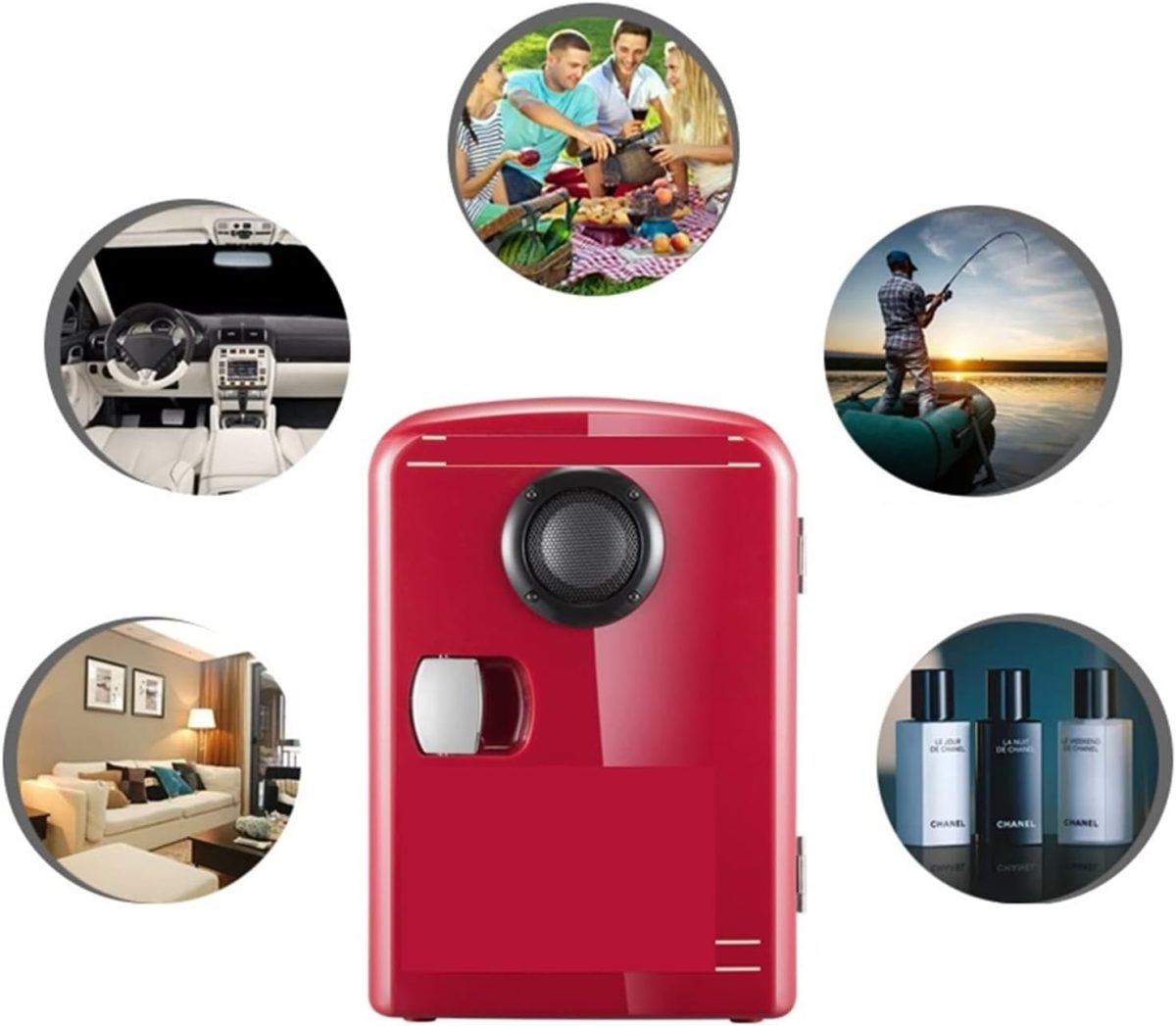 ⁦QBNZAXC Mini fridge Mini Small Refrigerator Refrigerator Student Dormitory Small Home Cosmetics Refrigeration Portable⁩ - الصورة ⁦3⁩