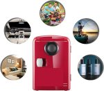 ⁦QBNZAXC Mini fridge Mini Small Refrigerator Refrigerator Student Dormitory Small Home Cosmetics Refrigeration Portable⁩ - الصورة ⁦3⁩