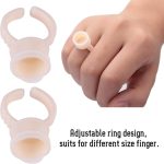 ⁦HURRISE 100 Pieces Cup Rings Glue Rings,Silicone Semi-Permanent Rings Nail Art Adhesive Glue Holders Palette Silicone Pigment Cups For For Eyelash Extension Nail Art (M)⁩ - الصورة ⁦6⁩