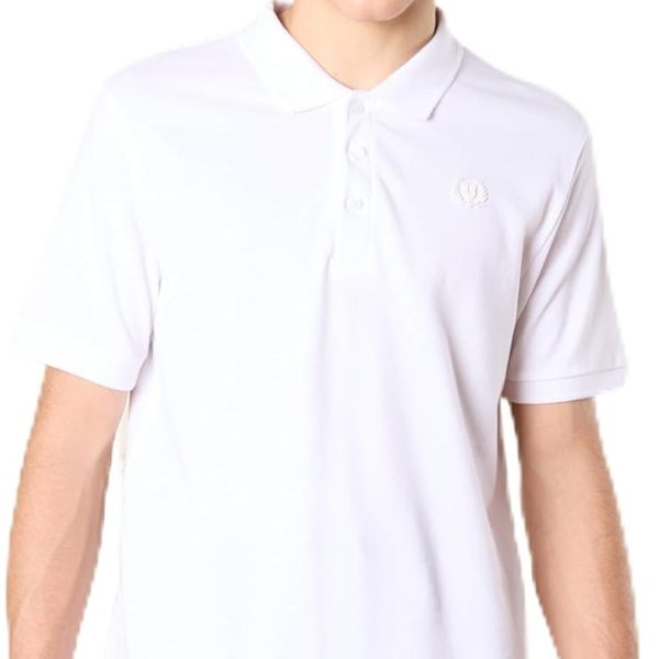 REDTAG Senior Boys White Solid Polo T-Shirt Set (Pack of 2)