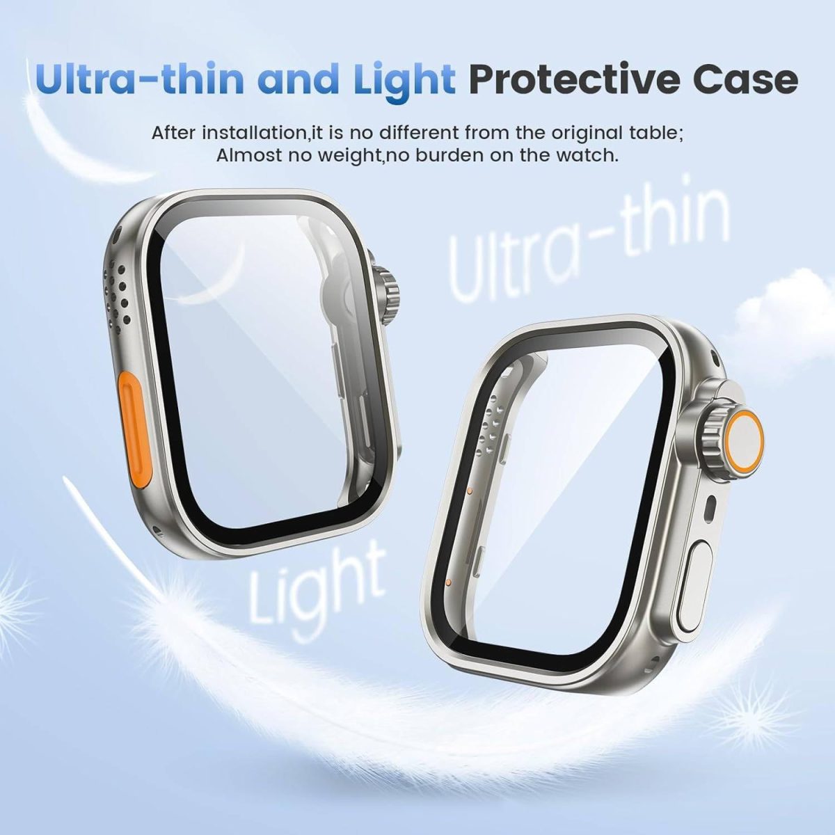 ⁦Vurtboly 2Pack Case Compatible with Huawei Watch Fit 4 Pro 2025, Rugged Protective Bumper PC Cover with Buit-in Screen Protector, Full Coverage Case Accessories for Huawei Watch Fit 4 Pro Titanium⁩ - الصورة ⁦4⁩