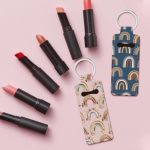 ⁦OLYCRAFT 2Pcs Lipstick Holder Keychain Rainbow Lip Balm Holders Elastic Diving Fabric Lipstick Keychain Portable Lipsticks Holder Flower Wreath Chapstick Sleeve Key Ring Holders for Chapstick⁩ - الصورة ⁦5⁩