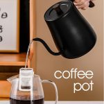 ⁦SKY-TOUCH 1000W Electric Kettle : 4 Min Quick Heating Electric Gooseneck Kettles with Auto Shut Off Anti-dry Protection 304 Stainless Steel Inner & Lid for Pour-over Coffee & Tea Matt (800ml Black)⁩ - الصورة ⁦6⁩