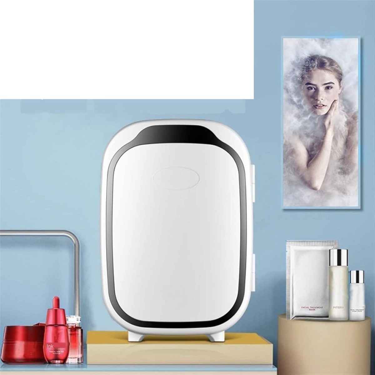 ⁦QBNZAXC Mini fridge Mini Refrigerator, Refrigerator, Cosmetics, Facial Mask, Refrigerator, Student Dormitory, Refrigerator, Refrigeration⁩ - الصورة ⁦3⁩