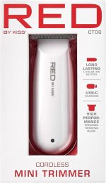 ⁦Red by Kiss Hair Clipper, Mini Cordless Hair Trimmer, Long Lasting Hair Cutting Kit, USB-C Rechargeable Haircut Beard Trimming Clippers for Men Women Kids, Portable Grooming Kit (White)⁩ - الصورة ⁦2⁩