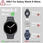 ⁦Galaxy Watch 8 Screen Protector, Samsung Watch 8 Case, Tempered Glass Cover with Hard Bumper for Scratch Protection and Full Display Safety, Compatible with 40mm Smartwatch, 2pk⁩ - الصورة ⁦2⁩