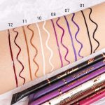 ⁦6 Pcs Eyeliner, Black Blue Violet Nordic Purple White Red Brown Liquid Wing Stamp Eye Pencil Makeup Color for Woman⁩ - الصورة ⁦6⁩