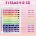 ⁦Colored Lash Clusters 6 Mix Colors DIY Lash Extension Kit 14mm 16mm Individual Lashes Cluster Kit with Lash Bond and Seal Glue, with Lash Bond and Seal and Lash Tweezers (Colored Lash Clusters Kit)⁩ - الصورة ⁦5⁩