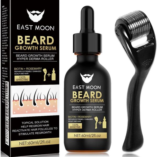 AXIYIBZI Beard Growth Oil Kit, Beard Care Serum, Roller for Hair Growth for Men, Men's Facial Hair Nutrition Nourishing Beard Care