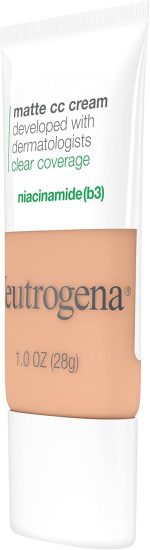 ⁦Neutrogena Clear Coverage Flawless Matte CC Cream, Full-Coverage Color Correcting Cream Face Makeup with Niacinamide (b3), Hypoallergenic, Oil Free & Fragrance Free, Sand, 1 oz⁩ - الصورة ⁦10⁩