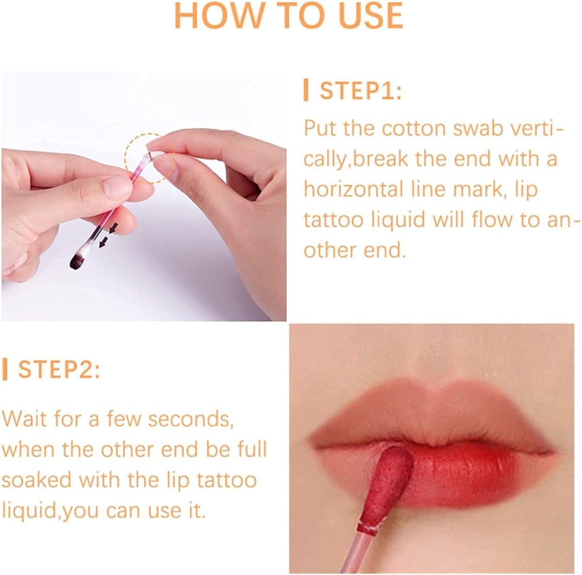 ⁦Hollow Comb Women's Lipstick with Cotton Swab (Set of 20 Pieces)⁩ - الصورة ⁦2⁩