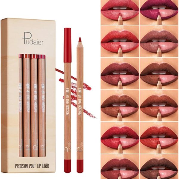 Sitovely 12 Colours Lip Liner Pencil Set, Long Lasting Lip Liner Pen, Non-Stick Cup, Creamy and Anti-Smudge Formula, Smooth Texture Matte Lip Liner Gift Set