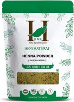 H&C HERBAL INGREDIENTS EXPERT 100% Natural and Pure Henna Powder/Lawsonia Inermis (Organically Grown) 227 gms (1/2 LB) for Hair Care | Hair Color | No PPD no chemicals, no parabens