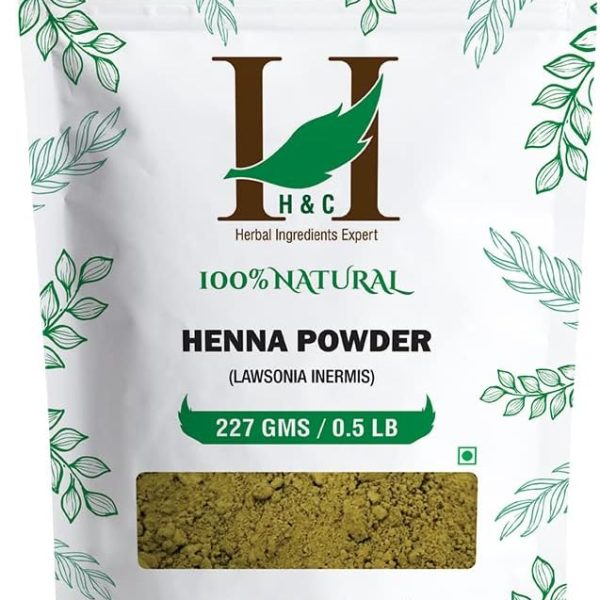 H&C HERBAL INGREDIENTS EXPERT 100% Natural and Pure Henna Powder/Lawsonia Inermis (Organically Grown) 227 gms (1/2 LB) for Hair Care | Hair Color | No PPD no chemicals, no parabens