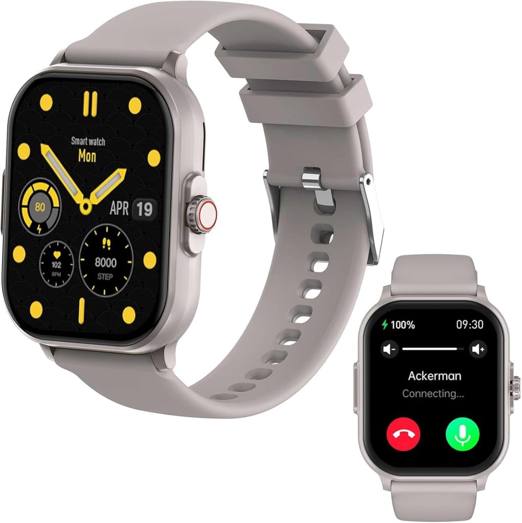 Smartwatch with Bluetooth Call 2.01" Full Touch Screen Fitness Tracker with activity tracker, Ultra-thin Design, 24/7 Health Management, Compatible with Android & iOS (Silvery/)
