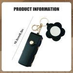 ⁦Lipstick Holder Keychain | PU Leather Lipstick Pouch,Fashion Makeup Storage Organizer for Women Girls Cosmetic Wallet⁩ - الصورة ⁦5⁩