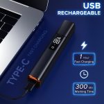 ⁦لينجي ماكينة تشذيب شعر الانف، ماكينة تشذيب شعر الانف قابلة لاعادة الشحن بمنفذ USB، مقاومة للماء بدرجة IPX7، ماكينة تشذيب شعر الانف الاحترافية بدون الم مع شفرات مزدوجة الحواف (اسود)⁩ - الصورة ⁦5⁩