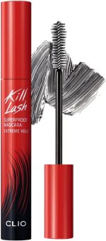 CLIO PROFESSIONAL Kill Lash Superproof Mascara | Washable, Vegan Formula, Ultra-Volumizing, Smudge-Proof, Clump-Free, Curl-Holding, Long-Lasting | 0.24 fl oz (004 EXTREME VOLUME BLACK)