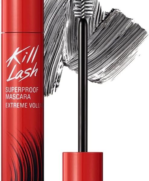 CLIO PROFESSIONAL Kill Lash Superproof Mascara | Washable, Vegan Formula, Ultra-Volumizing, Smudge-Proof, Clump-Free, Curl-Holding, Long-Lasting | 0.24 fl oz (004 EXTREME VOLUME BLACK)
