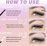 ⁦Colored Lash Clusters 6 Mix Colors DIY Lash Extension Kit 14mm 16mm Individual Lashes Cluster Kit with Lash Bond and Seal Glue, with Lash Bond and Seal and Lash Tweezers (Colored Lash Clusters Kit)⁩ - الصورة ⁦7⁩
