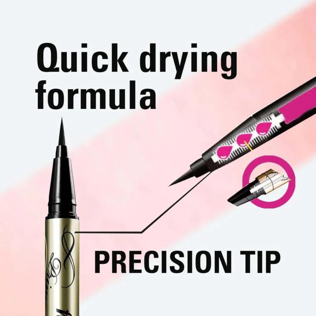 ⁦Heroine Make KISSME E Prime Liquid Eyeliner (01 Jet Black) Super Waterproof Ultra Fine Tip for Precise Eye Makeup Stay All Day Long⁩ - الصورة ⁦6⁩