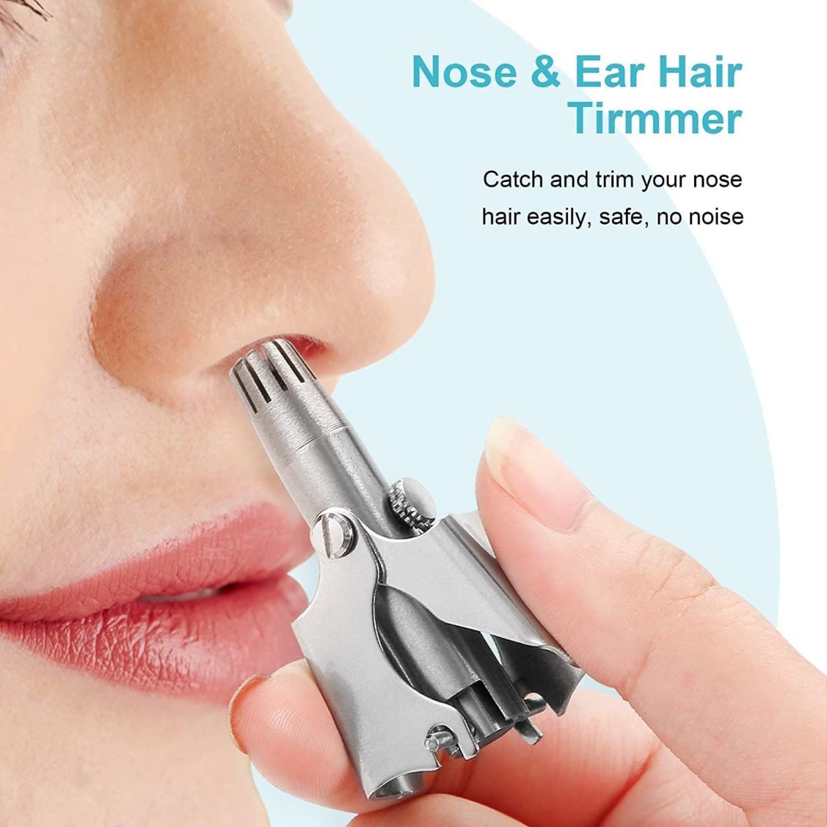 ⁦KASTWAVE Nose Hair Trimmer - Manual Nose Hair Trimmer, Professional Nose & Ear Hair Clipper, Unisex, No Battery, Painless, Stainless Steel, Waterproof⁩ - الصورة ⁦5⁩