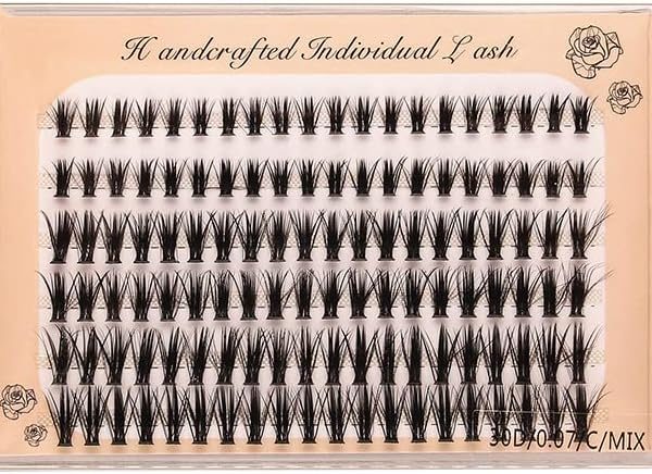 Ruihawitex DIY 2 PACK Eyelash Extension Demi Extended & 3D Individual Lashes Curl 8-12mm Extended - Featherlight Synthetic Reusable Artificial Eyelashes Multipack Lash Clusters
