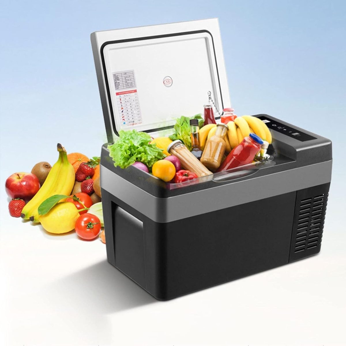 ⁦QBNZAXC Mini fridge 25L Refrigerator Freezer Mini Fridge Electric Cooler Warmer Box For Camping Travel Home Office Fridge⁩ - الصورة ⁦3⁩