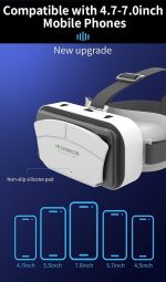 ⁦Azonee VR Headset Phone Within 4.7-7.2inch Display Screen Universal Virtual Reality Goggles Soft Comfortable Updated 3D Glasses Compatible for iPhone Android Wearable VR Set for Kids Adults⁩ - الصورة ⁦6⁩