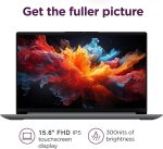 ⁦Lenovo IdeaPad 15.6" FHD Touchscreen Laptop (16GB RAM, 512GB SSD, Intel 6-Core i3-1215U (> i5-1135G7)), Narrow Bezel, Webcam, 10-Hour Long Battery Life, Wi-Fi 6, Win 11 Home S Mode, Cloud Grey⁩ - الصورة ⁦3⁩