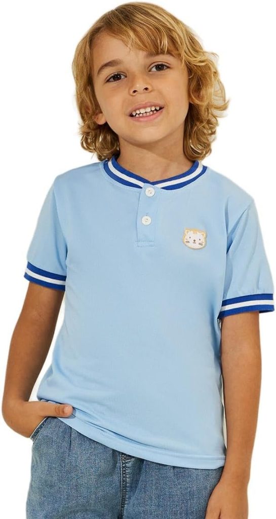 STYLI Boys Cartoon Patch Detail Polo T-Shirt