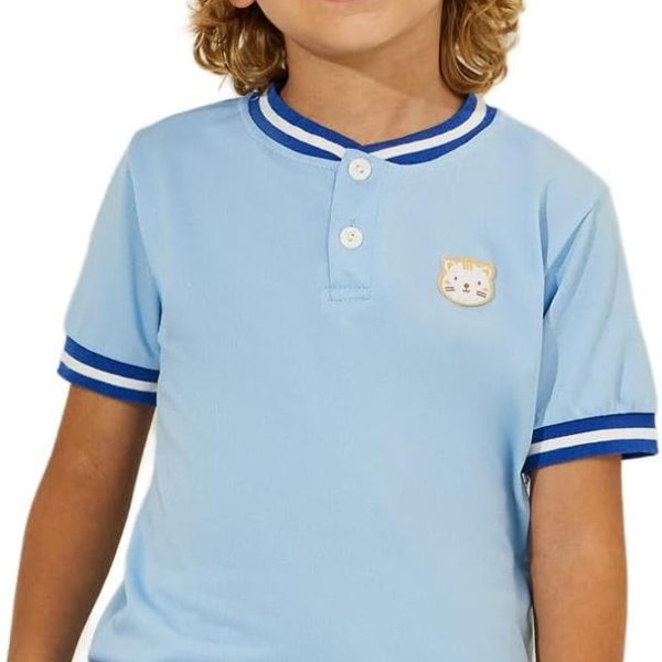 STYLI Boys Cartoon Patch Detail Polo T-Shirt