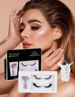 ⁦2Pair Magnetic Eyelashes Without Eyeliner, Reusable magnetic eyelash Kit, Dual False Eyelashes Natural Look, Magnetic Lashes, Best Fake Eyelashes for Beginners⁩ - الصورة ⁦5⁩